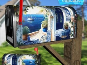 Cozy Greek Tavern #4 Decorative Rural Farm Mailbox Cover