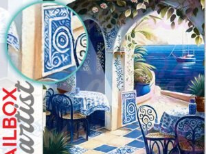 Cozy Greek Tavern #4 Colonial Mailbox Cover