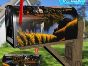 Springtime Church Decorative Rural Farm Mailbox Cover