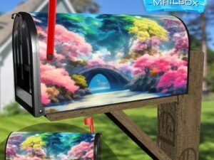 Beautiful Spring Bridge Decorative Rural Farm Mailbox Cover
