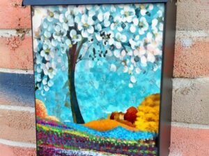 Abstract Blooming Tree Colonial Mailbox Cover