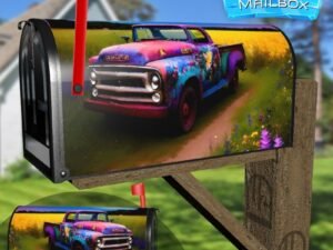 Old Farmhouse Truck #2 Decorative Rural Farm Mailbox Cover