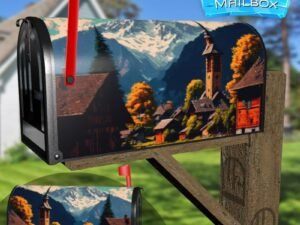 Little Village in the Alps Decorative Rural Farm Mailbox Cover