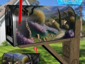 Little Village in the Meadow Decorative Rural Farm Mailbox Cover