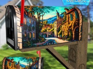 Small Town in Spain Decorative Rural Farm Mailbox Cover