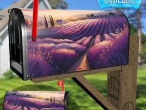Summer Lavender Field #4 Decorative Rural Farm Mailbox Cover