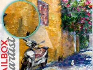 Italian Street with Cats Colonial Mailbox Cover