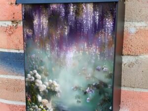 Lilac and Roses at the Lake Colonial Mailbox Cover