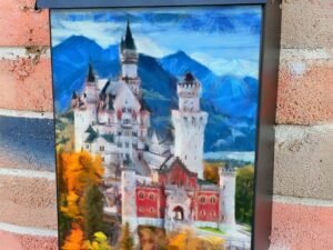 Autumn Neuschwanstein Castle Colonial Mailbox Cover