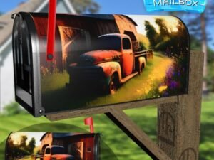 Old Farmhouse Truck #3 Decorative Rural Farm Mailbox Cover