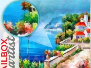 Little Mediterranean Seaside Village Colonial Mailbox Cover
