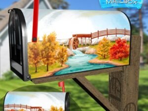 Rainbow Above the Mill Decorative Rural Farm Mailbox Cover