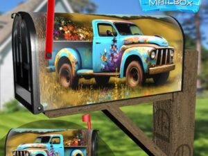 Old Farmhouse Truck #4 Decorative Rural Farm Mailbox Cover