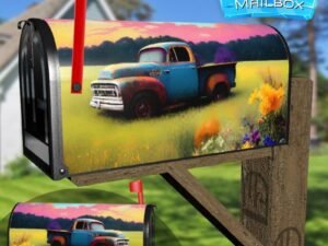 Old Farmhouse Truck #5 Decorative Rural Farm Mailbox Cover