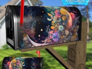 Bohemian Flower Moon #1 Decorative Rural Farm Mailbox Cover