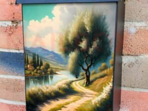 Tuscan River and Cottage Colonial Mailbox Cover