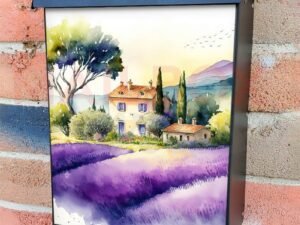 The Purple Lavenders Cottage Colonial Mailbox Cover