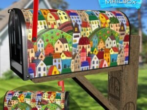 Cute Colorful Village Decorative Rural Farm Mailbox Cover