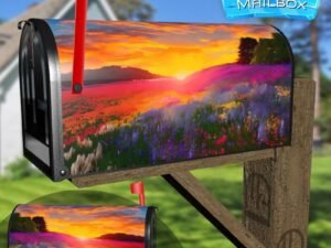 Beautiful Flower Fields Decorative Rural Farm Mailbox Cover