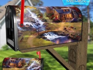 Cozy Cabin in the Woods Decorative Rural Farm Mailbox Cover