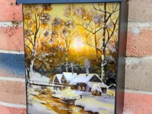 Little Winter Cabin Colonial Mailbox Cover