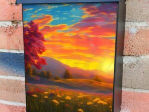 Blooming Flower Field Colonial Mailbox Cover