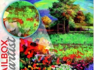 Rainbow Sky in the Meadow Colonial Mailbox Cover