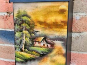 Rural Fishing Cabin Colonial Mailbox Cover