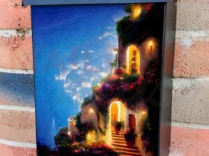 Romantic Villa Balcony #4 Colonial Mailbox Cover