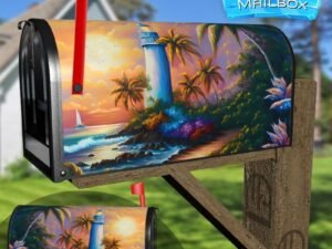Tropical Lighthouse Decorative Rural Farm Mailbox Cover