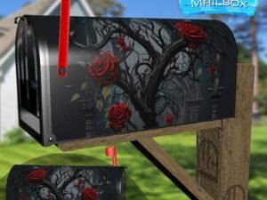 Gothic Garden with Roses #2 Decorative Rural Farm Mailbox Cover