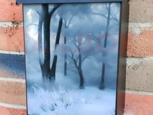 Foggy Winter Day Colonial Mailbox Cover