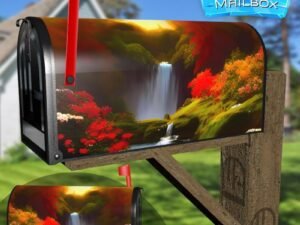 Beautiful Summer Waterfall Decorative Rural Farm Mailbox Cover