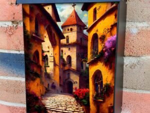 Old Mediterranean City #2 Colonial Mailbox Cover