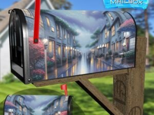 Beautiful Town after Rain Decorative Rural Farm Mailbox Cover
