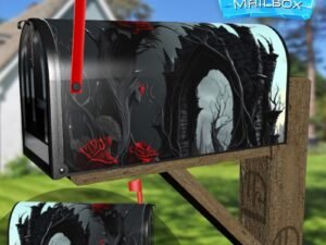 Gothic Garden with Roses #3 Decorative Rural Farm Mailbox Cover
