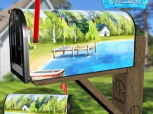 Little Cottage by the Lake #2 Decorative Rural Farm Mailbox Cover