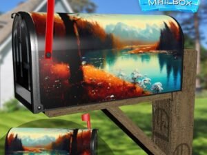 Calm Autumn River Decorative Rural Farm Mailbox Cover