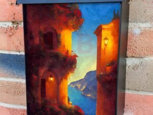 Romantic Villa Balcony #7 Colonial Mailbox Cover