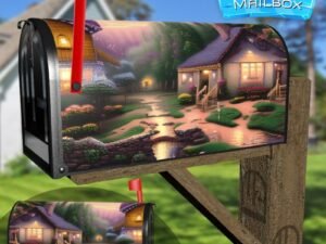 Cottages by the River Decorative Rural Farm Mailbox Cover