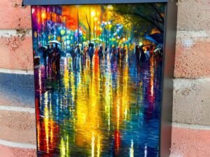 Rain in the Central Park #1 Colonial Mailbox Cover