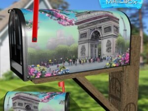 Arc de Triomphe and the Eiffel Tower Decorative Rural Farm Mailbox Cover
