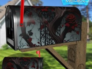 Gothic Garden with Roses #4 Decorative Rural Farm Mailbox Cover