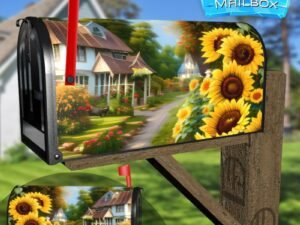Sunflower Cottage #2 Decorative Rural Farm Mailbox Cover