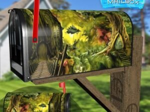 Fairy House in the Oak Tree  Decorative Rural Farm Mailbox Cover