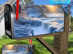 Frozen Winter Field Decorative Rural Farm Mailbox Cover