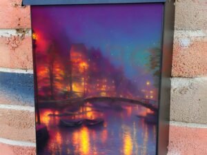 Purple Evening at the Canal Colonial Mailbox Cover