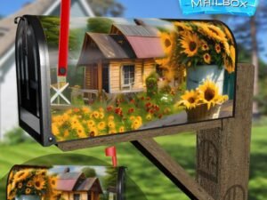 Sunflower Cottage #3 Decorative Rural Farm Mailbox Cover