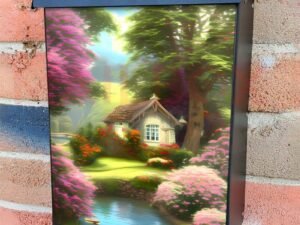 Rustic Flower Cottage at the Lake Colonial Mailbox Cover