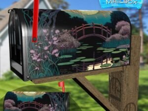 Japanese Garden Sunset #4 Decorative Rural Farm Mailbox Cover